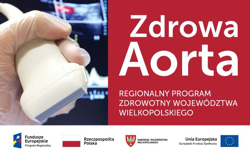 Logo programu ZDROWA AORTA w ramach którego realizowane są bezpłatne badania USG aorty brzusznej.